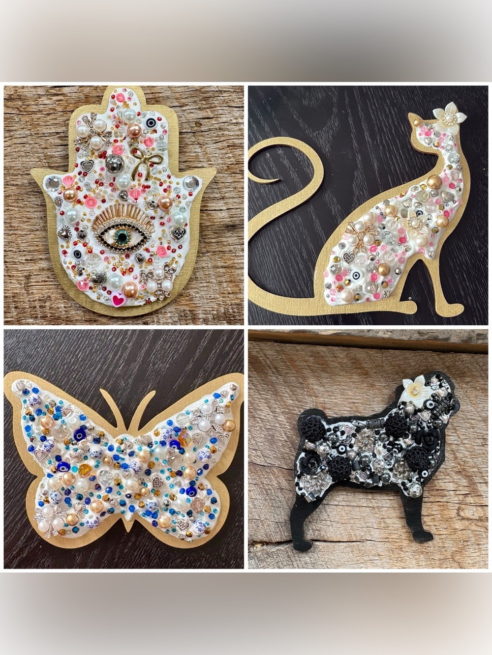 Custom Embellished Wall Art: You Choose Design and Color